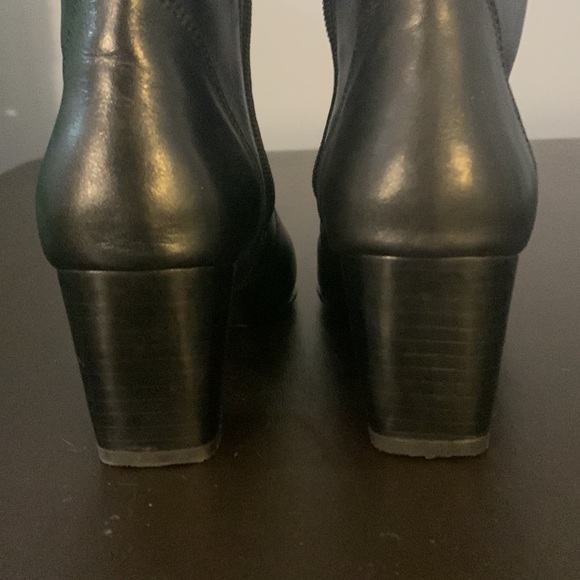 Aqua College square toe Leather calf high heel boots water proof aqua protect 7M - Picture 12 of 12